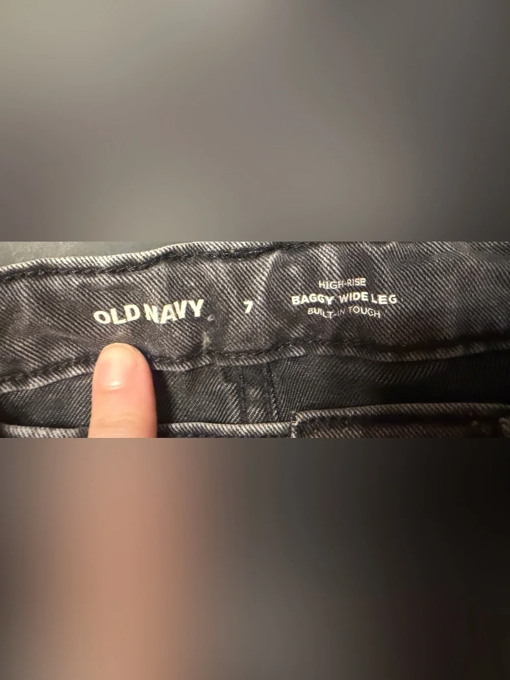 Old Navy Baggy Wide Leg Black High Rise Size 7 Girls Jeans